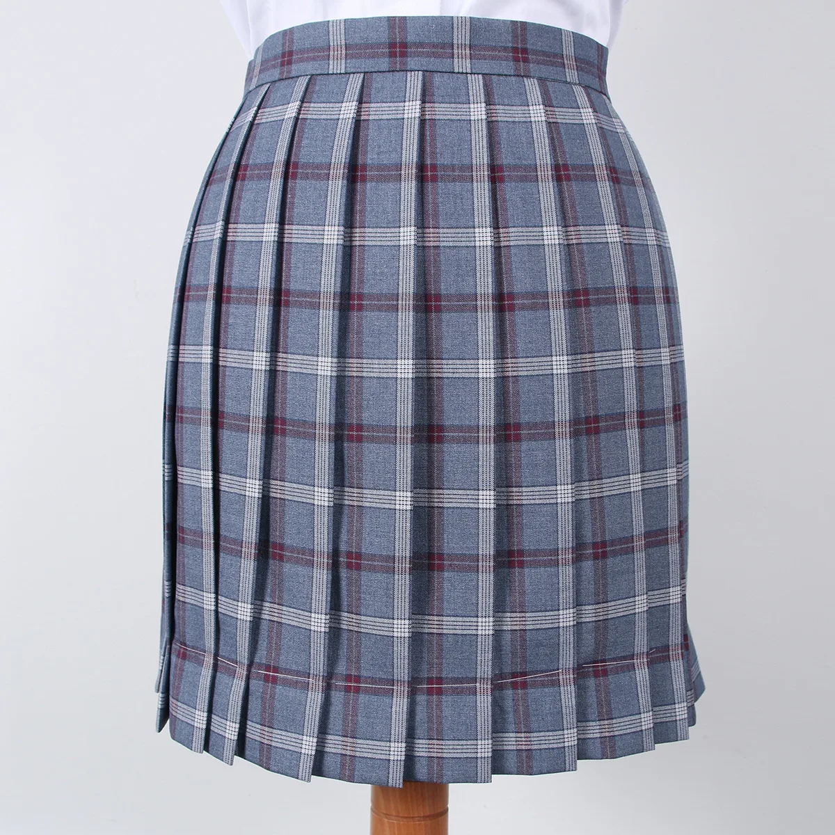 New School Uniform Pleated Skirt Orthodox Jk Student High Waist Gray/blue/white Plaid Japanese | Тематическая одежда и