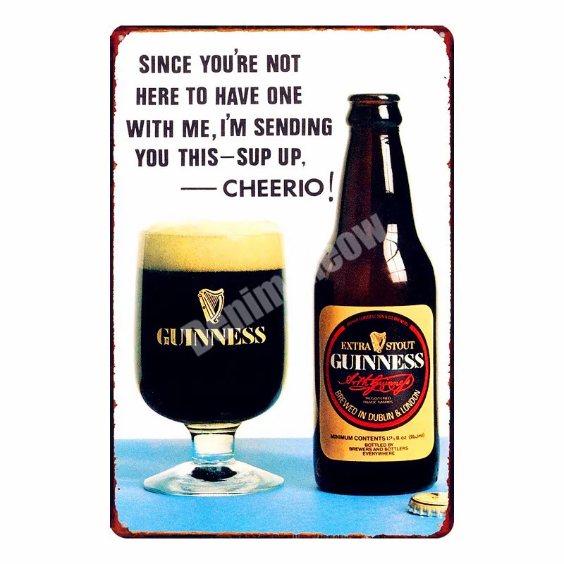 Декоративная вывеска Guinness винтажный декор металлическая пластина для барной