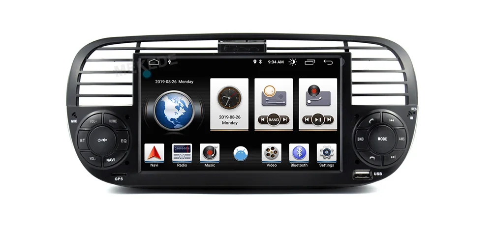 Perfect 2G RAM Android 9.0 Car DVD Player Multimedia For FIAT 500 GPS Navigation Audio 4G Wifi DAB+BT TPMS 20