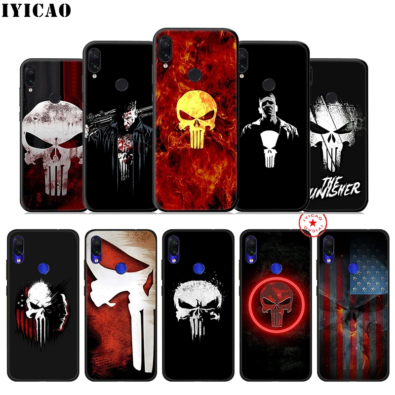 IYICAO Punisher Marvel Soft Case for Xiaomi Redmi K20 8A 7A 7 6 6A 5A 5 Plus 4X 4A Go Pro TPU |
