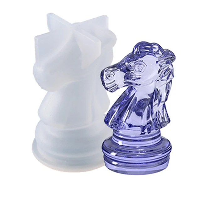 Buy Online Best Quality 6 Pcs 3D Crystal International Chess Pieces Epoxy Resin Mold Chess Pieces Silicone Mould DIY Crafts Jewelry Home Decoration Tool