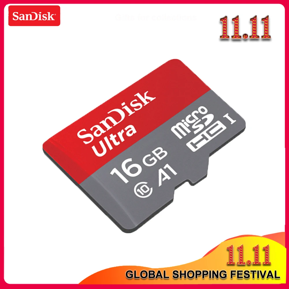 Оригинальная карта Micro SD SanDisk 16 ГБ 32 ГБ 64 ГБ 128 Гб карта памяти Макс 98 Мб/с C10 U1 A1 флэш-карта памяти Micro SD для телефона компьютера