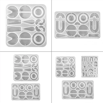 

Crystal Epoxy Resin Mold Geometric Earrings Ear Pendant Casting Silicone Mould AXYD