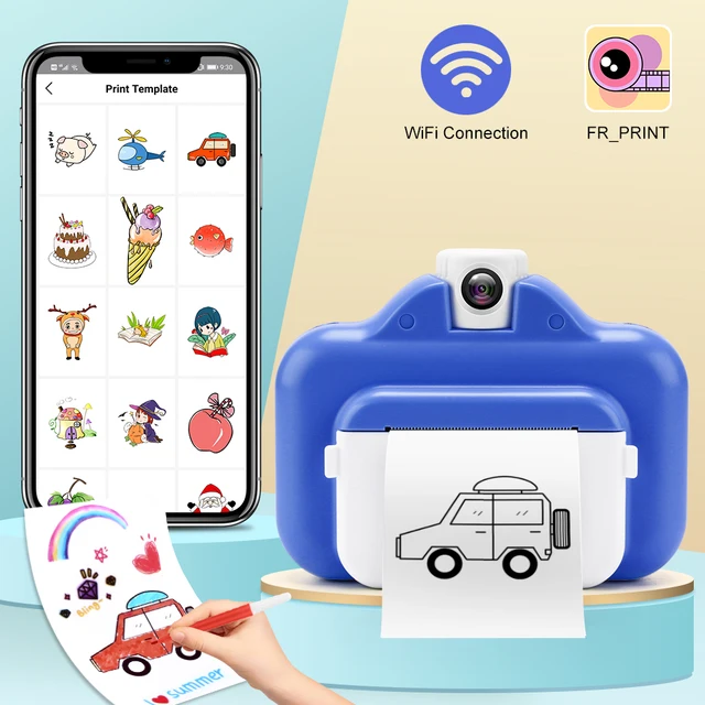 Kids Camera WIFI Instant Print Camera Thermal Printer Wireless WIFI Phone Printer 32GB Card 1080P HD Children Digital Camera Toy 3