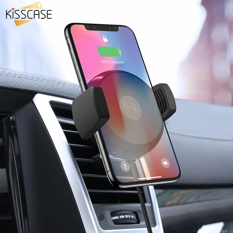 KISSCASE Auto Telefon Halter 10W Schnelle Drahtlose Ladegerät Für iPhone 11 Pro Max Samsung Xiao mi