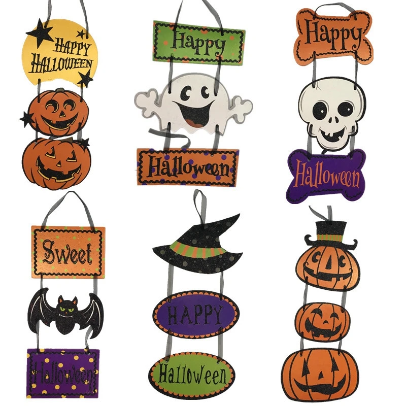 

Halloween Decorations For home Door Window Halloween Hanging Paper Decoration Creative Pumpkin Hanging Party Festival Props