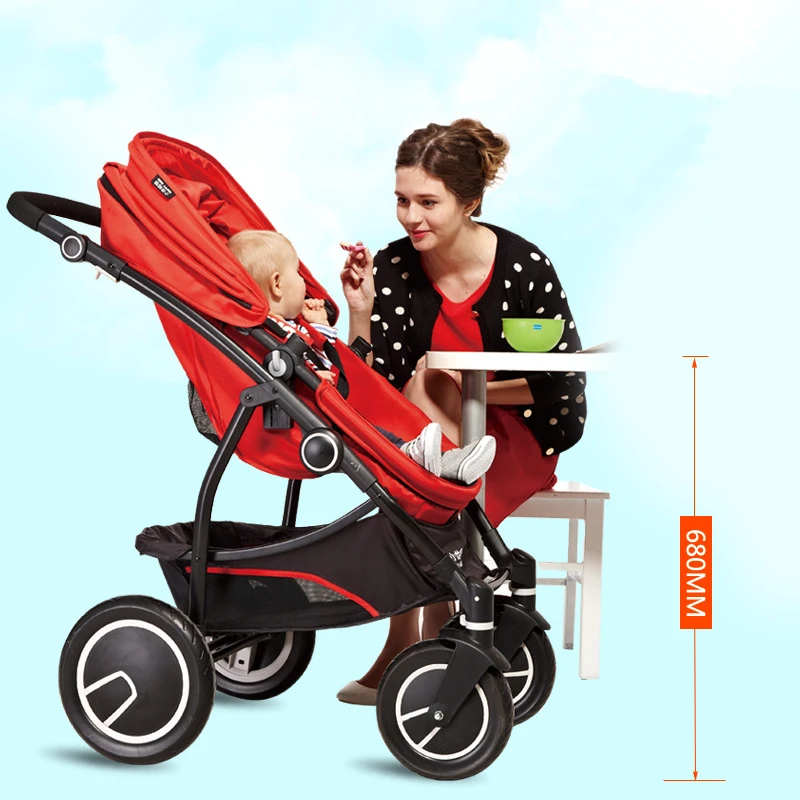 

Adjustable Luxury Baby Stroller 3 in 1 Portable High Landscape Reversible Stroller Hot Mom Pink Stroller Travel Pram Pushchair