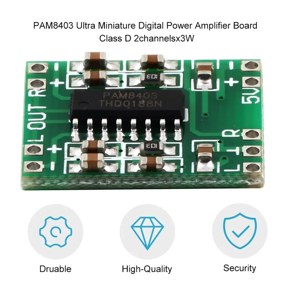 Зеленый PAM8403 Супер Мини цифровой усилитель плата 2*3 Вт Класс D Цифровой 2 5 в до В
