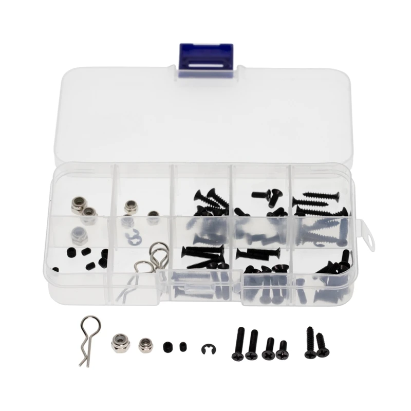 

Metal Screws Nuts with Storage Box Kit for HSP 94123 94122 RC Rock Crawler Car