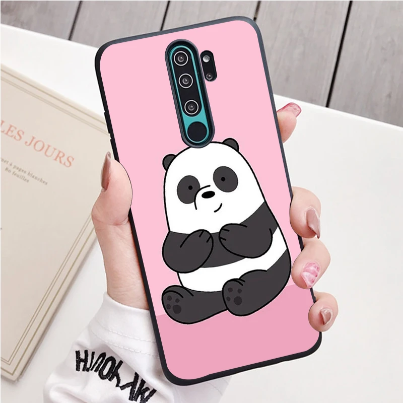 xiaomi leather case chain Panda black Silicone Phone Case For Redmi note 8 7 Pro S 8T for redmi 9 7A Cover xiaomi leather case card