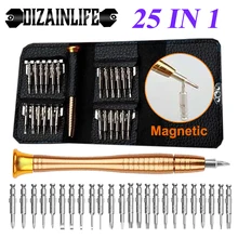25 em 1 precisão chave de fenda magnética conjunto torx multifuncional ferramentas reparação do telefone móvel mini chave de fenda conjunto bit para iphone