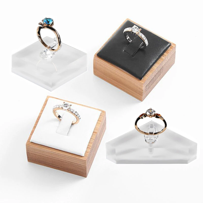 Natural Bamboo Jewelry Ring Display Stands Holder Showcase Organizer Wedding Gift Trade Show Gallery Store Props | Украшения и
