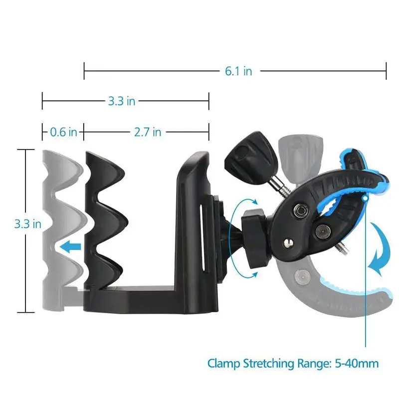 Fully Adjustable Universal Stroller Cup Holder, Attachable Drink Holder for Baby Stroller, Bicycle, Wheelchair and Pushchair, Gr
