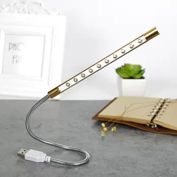 

New Metal Material USB LED light lamp 10LEDs Ultra bright led reading lamp table lamp for Notebook Laptop PC Computer