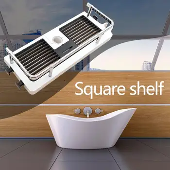 

Multi-functional Bathroom Pole Shower Rod Storage Rack Holder Organizer Home Shower Towel Shampoo Tray Bathing Shelves