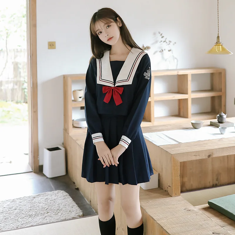 

Kansai Lapel JK Uniform Class Uniform College Style Suit Long-Sleeved Short Skirt With Tie Sailor Suit Soft Girl Suit