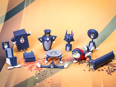 

Cartoon Tom & Jerry Cartoon Tom Action Figure Silly Cat Carving Everyday PVC Collectible Toys Decoration Dolls 6pcs/set