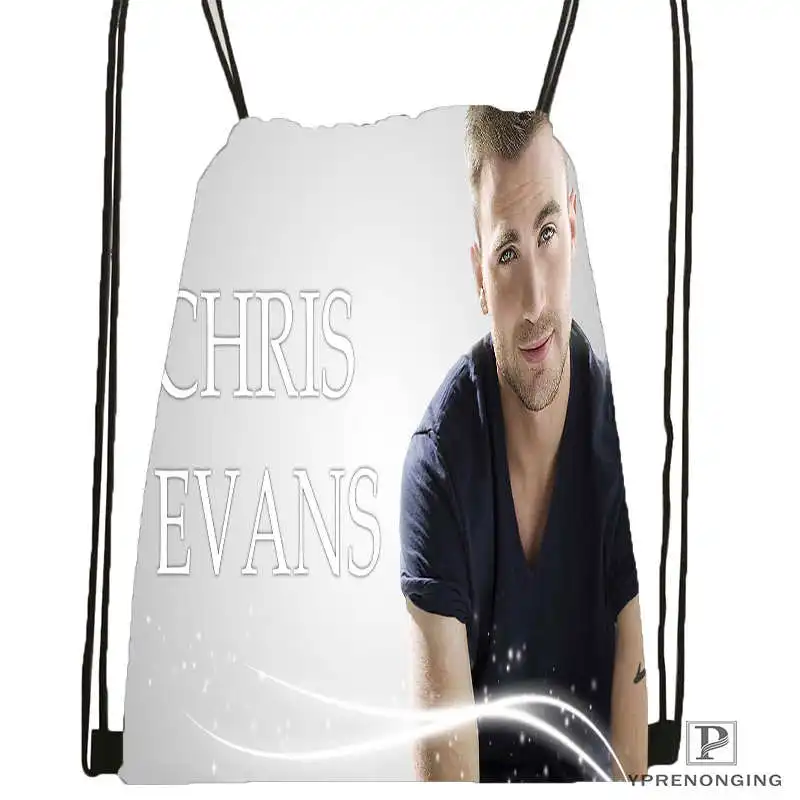 Изготовленный На Заказ chris_evans_actor_guy_ DrawstringBackpackBagforMan женский милый рюкзак детский Ранец(черная спинка) 31x40 см#20180611-03-163 - Цвет: Drawstring Backpack