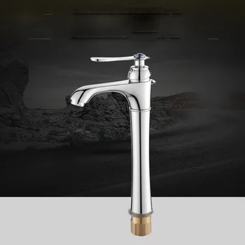 

Bathroom cabinet brass faucet washbasin faucets toilet taps single handle hole cold and hot water ceramic plate spool