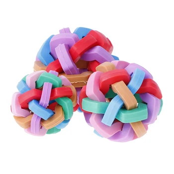 

Cute Pet Dog Toys Interactive Ball Toy Cat Toy With Small Bell Rainbow Pets Chewing Playing Fetching Nice Toy