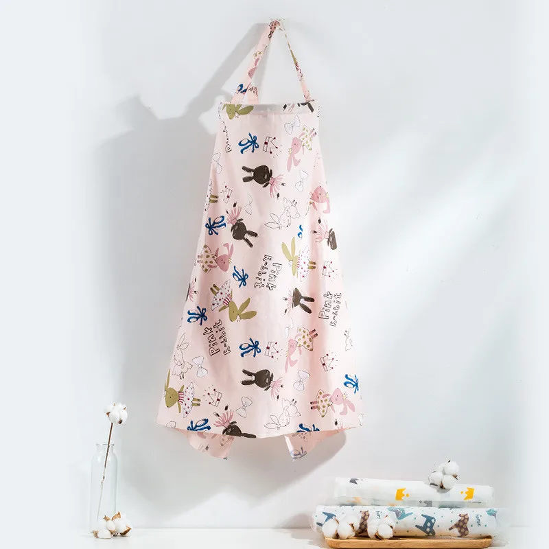 Breathable breastfeeding cover lightweight pure cotton privacy feeding cover adjustable shoulder strap