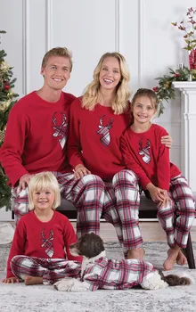 

Muyogrt Family Christmas Pajamas Plaid Pants Adult Women Kids Family Matching Clothes Xmas Family Sleepwear 2PCS Sets Top+Pants