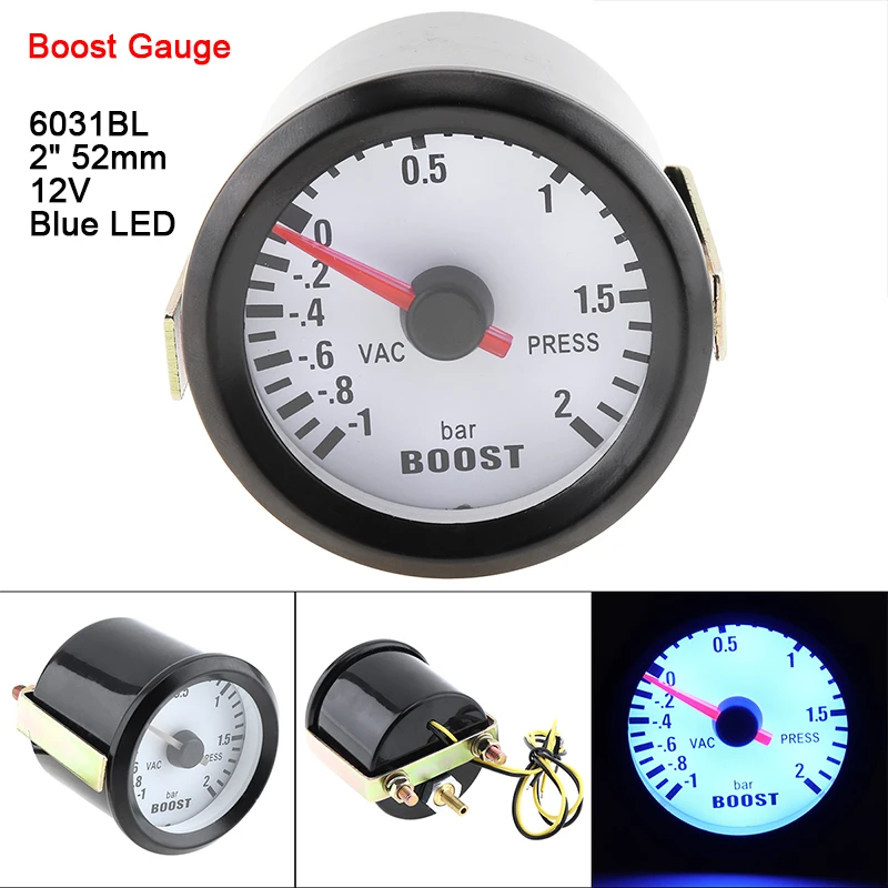 6037BL " 52 мм 12 В синий светодиодный измеритель напряжения манометр Boost Gauge Тахометр/датчик температуры масла/Датчик давления масла с датчиком для автомобилей