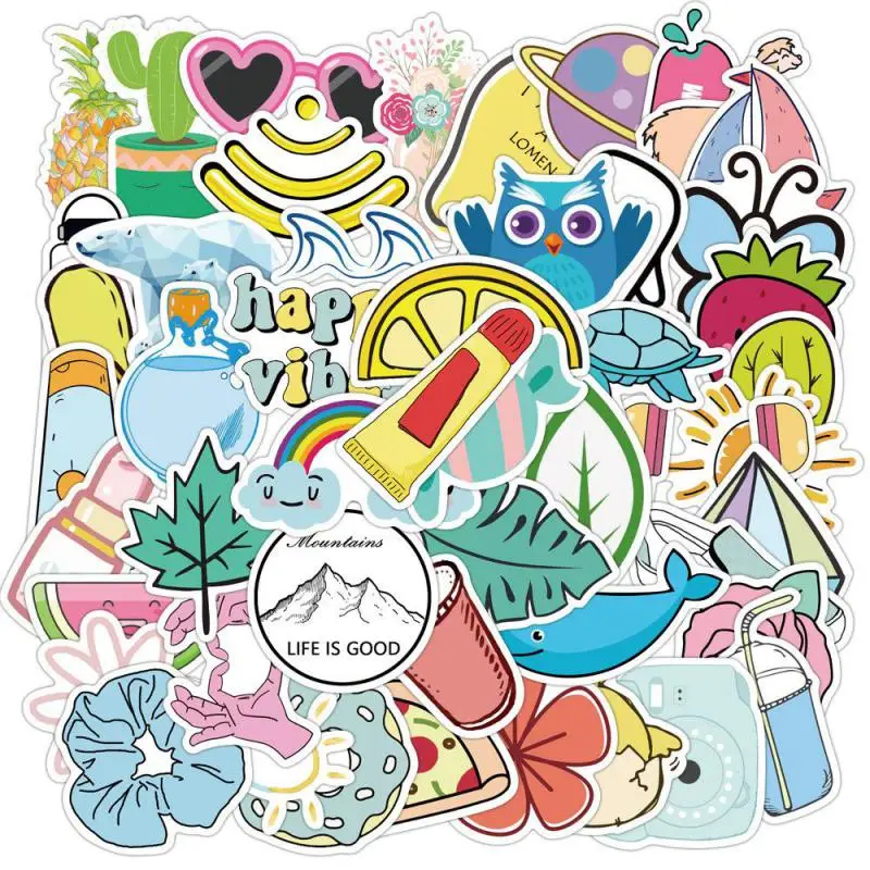 

INS style cartoon wall stickers stickers cool motorcycle luggage trolley case notebook guitar PVC waterproof stickers 50PCS