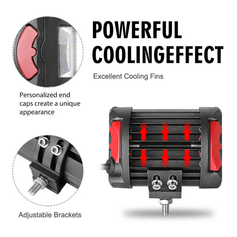 1 шт. 4 дюйма 220 Вт Светодиодный светильник бар точечный прожектор Pod внедорожный трактор 4WD 12 В 4-рядный непромокаемый ударопрочный автомобильный светильник s