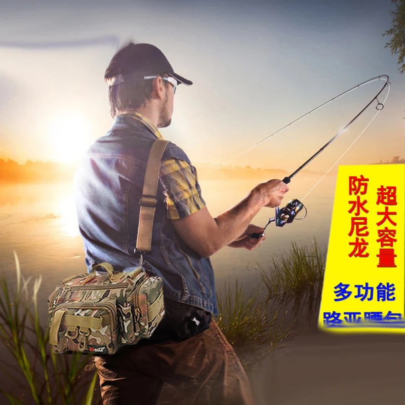 

Fishing Waist Tackle Bag Waterproof Waist Shoulder Pack Case Reel Lure Line Hook Swivel Connector Tackle Fanny Bag Pack