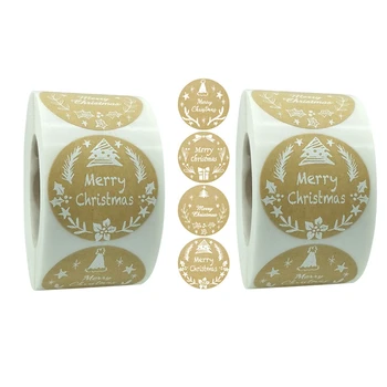 

Christmas Ornaments Sticker 2 Roll 500PCS Per Roll Very Suitable for Christmas Themed Scrapbooks and Decorations