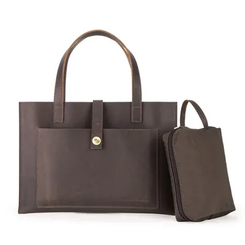

New Design Crazy Horse skin suitable Pro13.3 inch tablet handbag storage genuine leather messenger computer bag men briefcase
