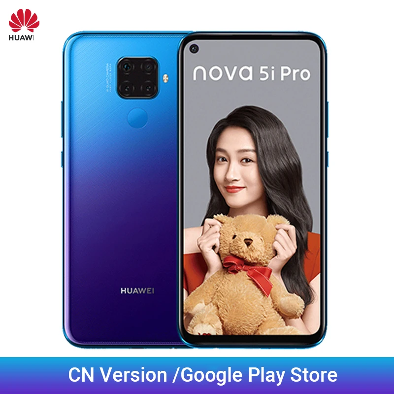 2019 мобильный телефон huawei Nova 5I Pro 8 ГБ 128 6 26 дюймов Kirin 810 четыре ядра Поддержка Google play