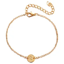 Модный браслет для женщин и мужчин из золотого сплава, нарукавная повязка для улицы, индивидуальное ювелирное изделие, классическая простая цепочка с буквами для пары