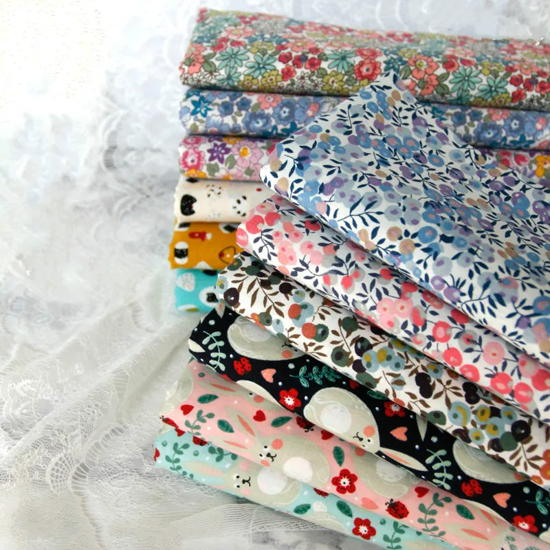 145x50cm Pastoral floral Twill Cotton Fabric DIY Children's Wear Cloth Make Bedding Quilt Decoration Home 160-180g/m 145x50cm Pastoral floral Twill Cotton Fabric DIY Children's Wear Cloth Make Bedding Quilt Decoration Home 160-180g/m