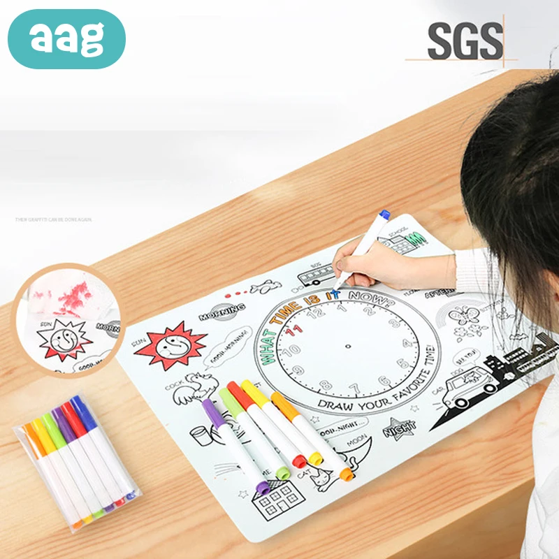 

AAG Baby Feeding Plate Bowl Cartoon Children Silicone Placemat Kids Tableware Sucker Tray Food Feeding Mat Dinning Table Pads