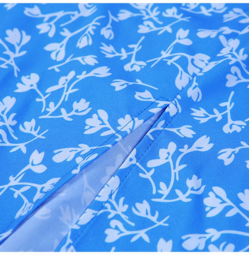 Women Casual Floral Print Midi Dress Square Collar Ruffle Puff Sleeve Slim Split Summer Dress French Romance Retro Dress Vestido