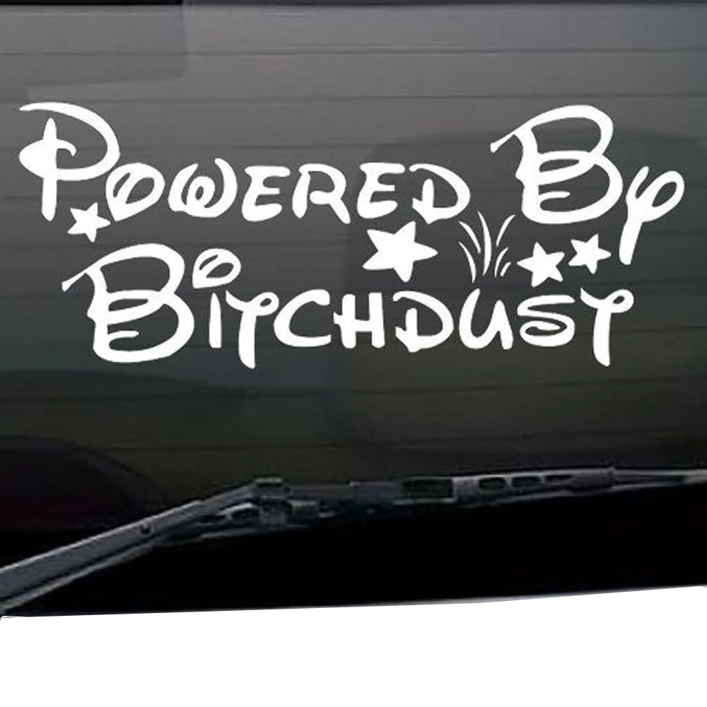

Powered by Bitchdust Funny Car Decal Vinyl Car Sticker For Windshield Tailgate