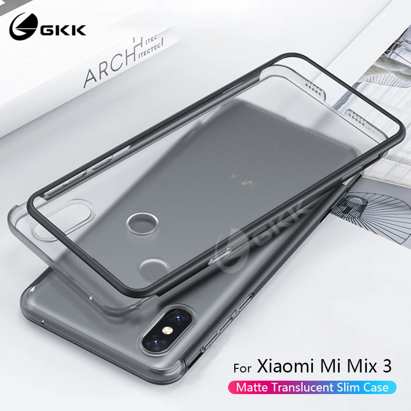 Противоударный Прозрачный матовый тонкий жесткий чехол 2 в 1 для Xiaomi Mi Mix 3|Бамперы|