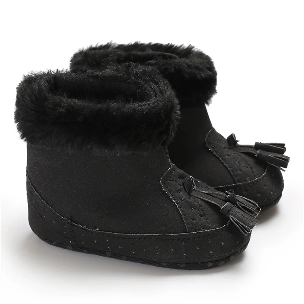 0-18M Toddler Baby Girl Shoes Soft Crib Sole Shoes Newborn Kid Babe Winter Warm Boots Fashion Fringe Soft Waterproof Kids Boots