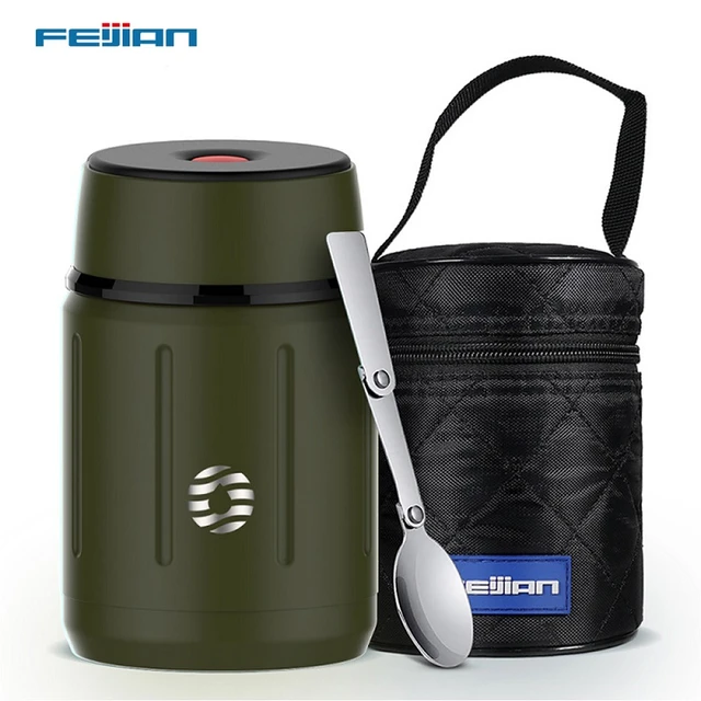 FEIJIAN Food Thermos Stainless Steel Thermal Lunch Box Portable Insulated  Container Food Vacuum Box No BPA