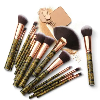 

15 piece set / makeup brush set black gold small fan-shaped black gold pattern makeup brush set MAG5760
