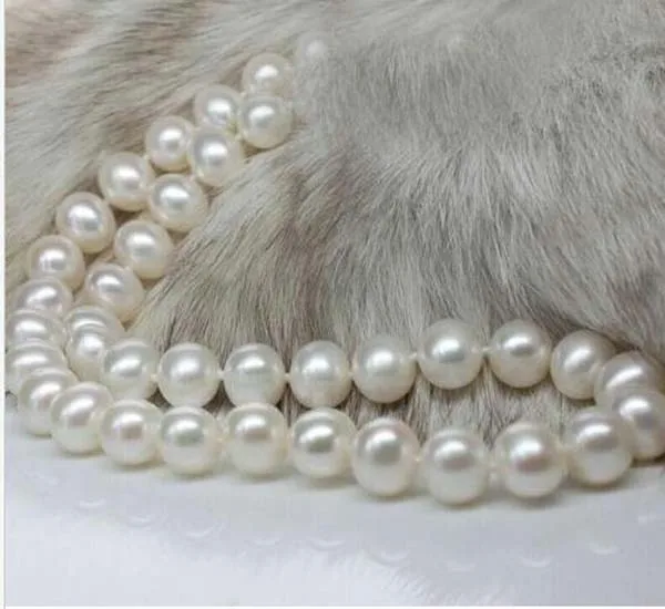 

18" 9-10 MM AAA +++ Akoya SOUTH SEA White Pearl Necklace 14k/20 Gold Clasp