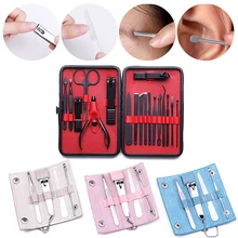 18/12/4 шт. набор инструментов для ногтей ноготь пилочка кутикула толкатель Нержавеющая сталь Маникюрные щипчики для удаления омертвевшей кожи пинцет, ножницы