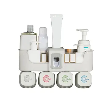

Toothbrush Holders Aotumatic Toothpaste Squeezer Dispenser Bathroom Sets Bathroom Storage Box Case Household Tool