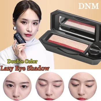 

DNM Double Colors Fashion Simple Lazy Eye Shadow Makeup Palette Pearlescent Matte Long Lasting Not Blooming Portable Cosmetic