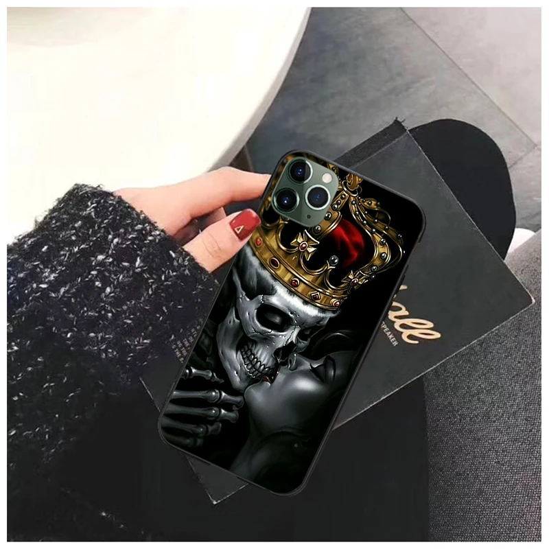 13 pro max case Skeleton Skull Woman Kiss Tattoo Phone CaseFor iphone 13 11 12 Pro Max Case For iphone 13 11 Pro XS MAX X XR SE2 8 7 6 Plus best iphone 13 pro max case