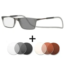 TR90 фотохромные Магнитные очки для чтения мужчин и женщин складные Висячие шеи ридер очки пресбиопические Мягкие силиконовые очки