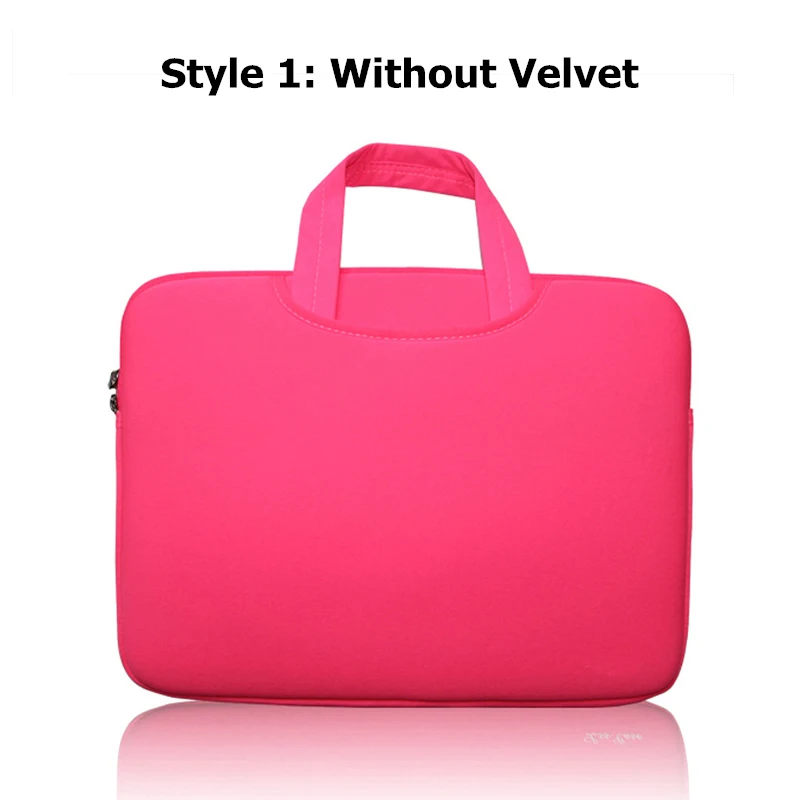 Rose red no Velvet 11 13 14 15 15,6 дюймов Сумка для ноутбука чехол для компьютера сумки двойная молния противоударный чехол для MacBook Air Pro ноутбук Retina - Цвет: Rose red no Velvet