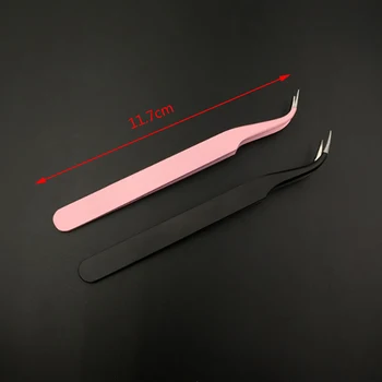

Useful Stainless Steel Bend Curved Blackhead Acne Clip Tweezer Pimple Comedone Remover Kit Face Cleaner 3 Colors